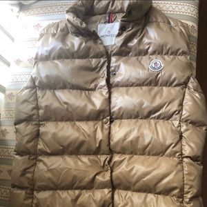 Vintage shiny beige Moncler 100% down vest